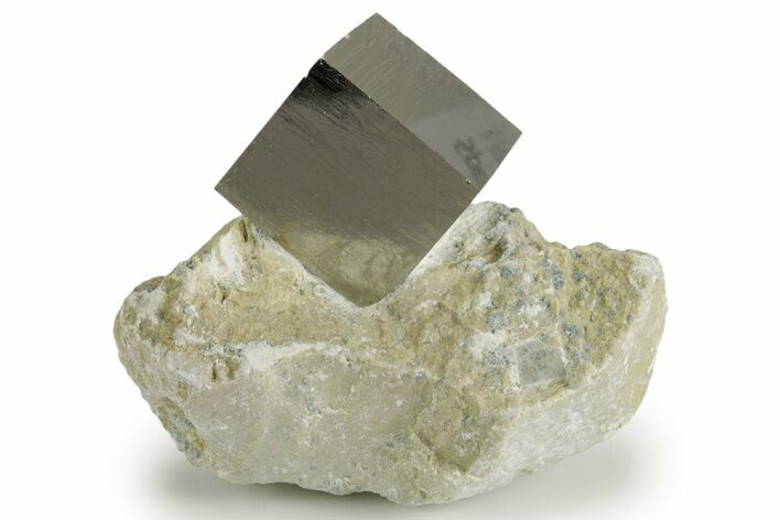 Natural Pyrite Cube In Rock - Navajun, Spain #337868